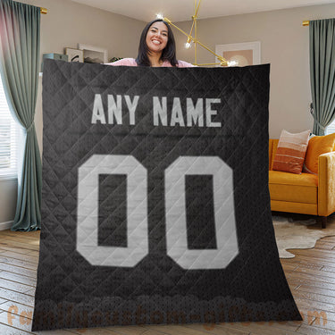 Custom Premium Quilt Blanket Las Vegas Jersey American Football Personalized Quilt Gifts for Her & Him
